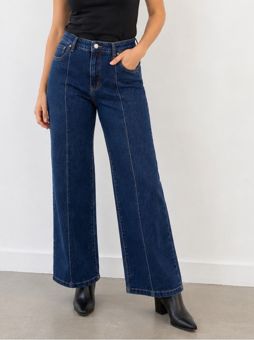 OAT New York Women’s High Rise Jeans Dark Wash Size 12/31 Pintuck Front
